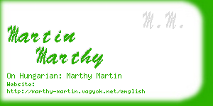 martin marthy business card